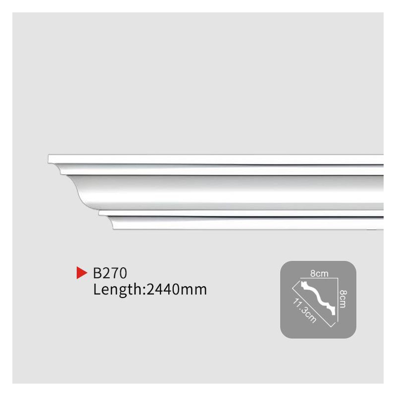 AB270 EverWall Wholesale PU Office Decor Modern Plain Smooth Crown Molding
