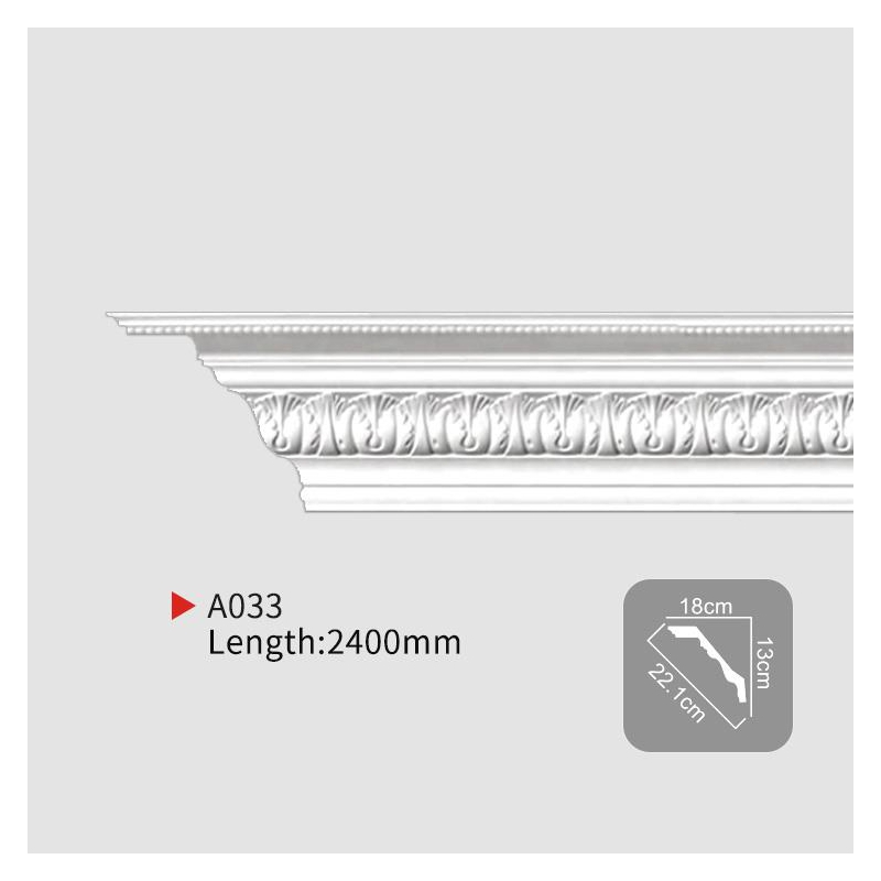AA033 Everwall Restaurant Ceiling Use PU Carved Crown Molding 