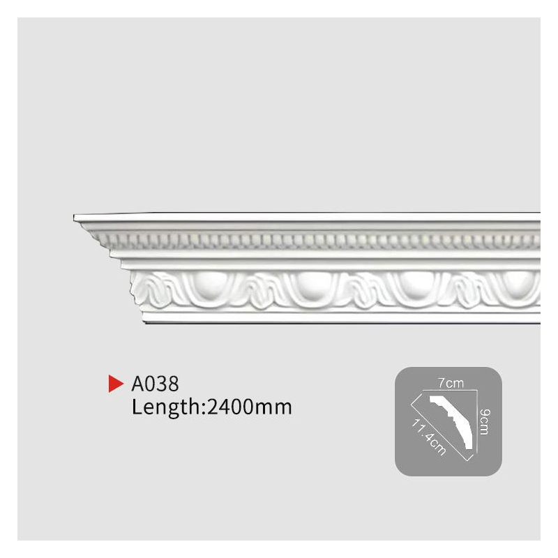 AA038 Everwall Durable Polyurethane Ceiling Carved Cornice Trimming