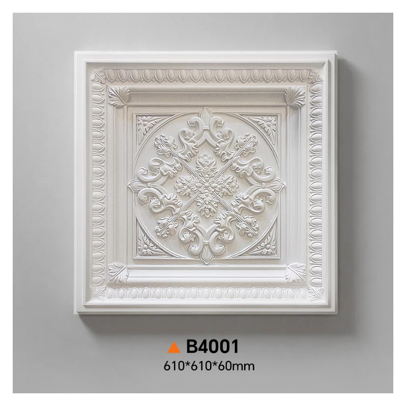 B4002 Everwall 法式聚氨酯方形天花板装饰聚氨酯灯盘板