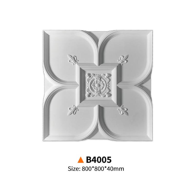 B4005-Modern minimalist Everwall square ceiling medallion with customizable texture