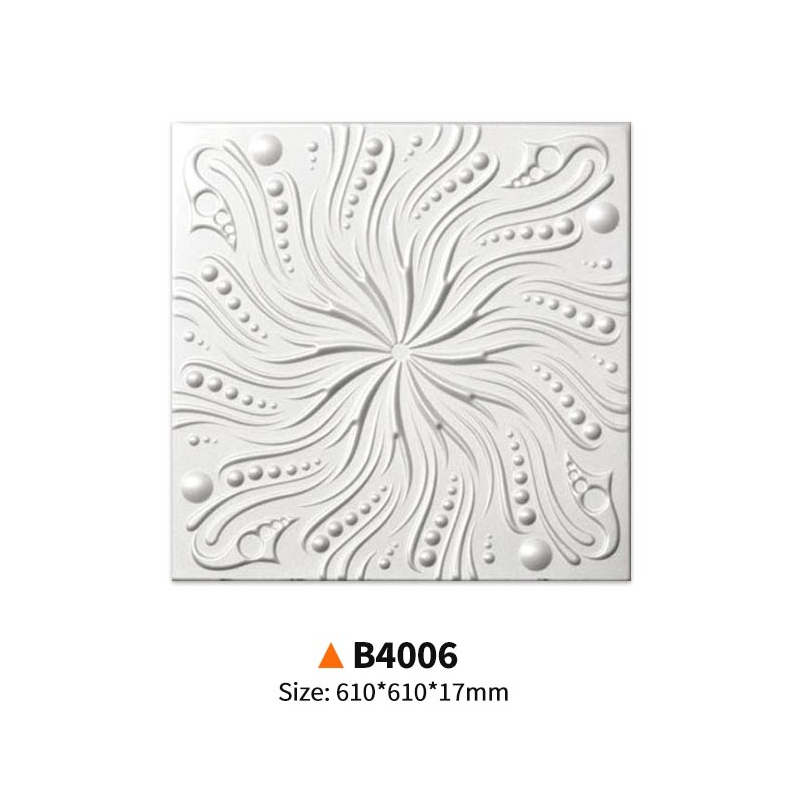 B4006-Everwall European retro style polyurethane square ceiling decorative medallion