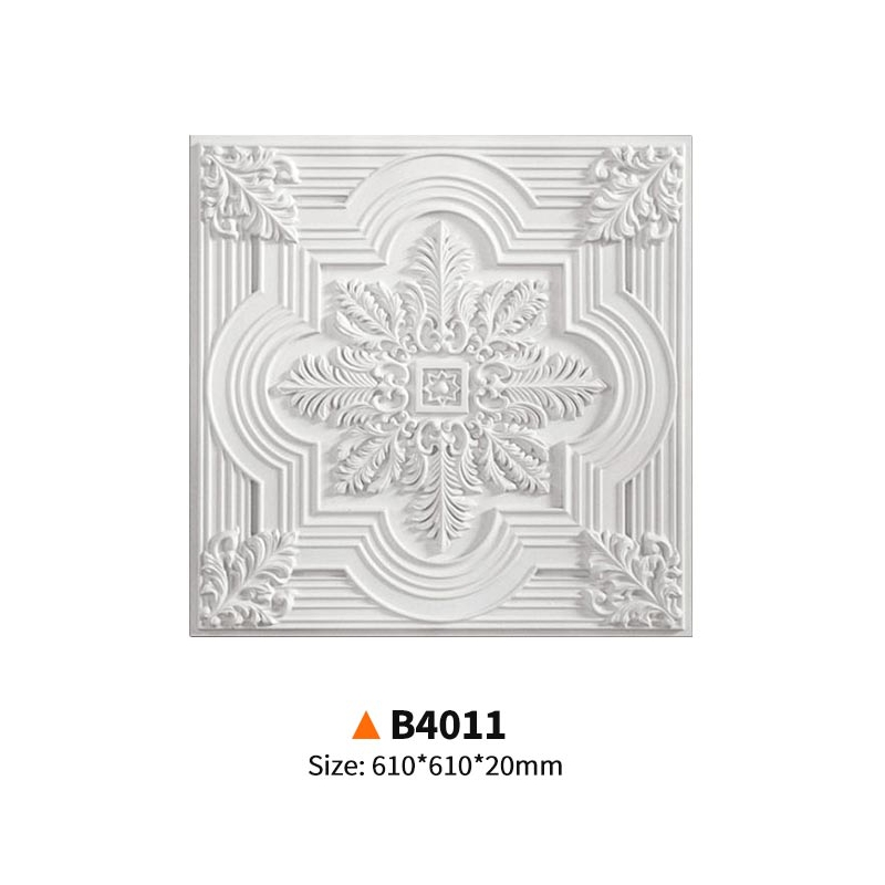 B4011-Everwall 古典PU方形吊顶灯盘
