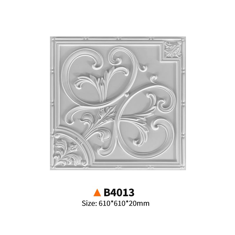 B4013- Everwall Simple European PU Square Ceiling Ornament