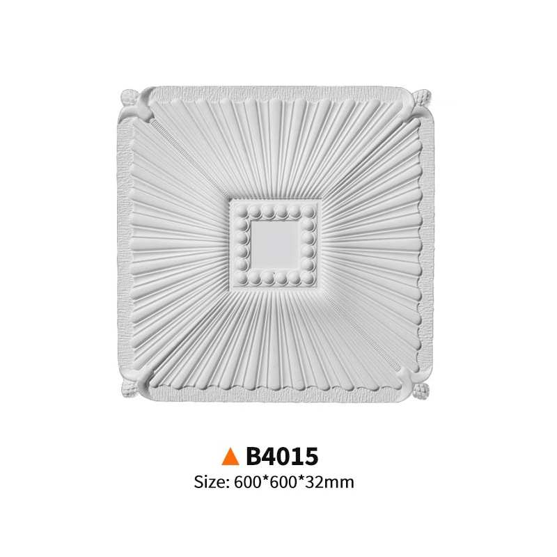 B4015- Everwall High-end art Decoration PU Square Ceiling Medallions