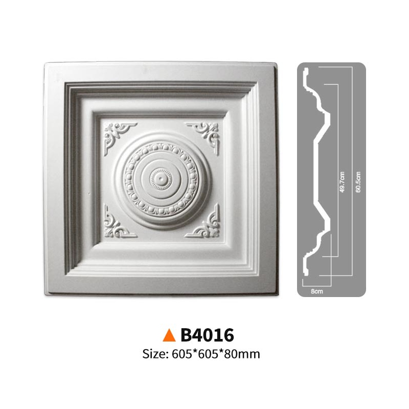 B4016-Everwall Vintage European PU square ceiling tiles