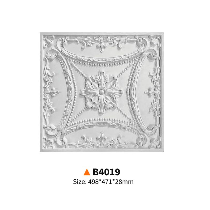B4019-European Light ExquisiteLuxury PU Square Ceiling Medallion