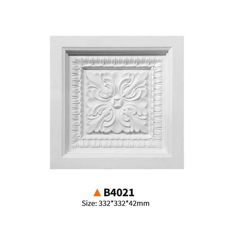 B4021- Everwall Vintage Carved PU Square Ceiling Medallion