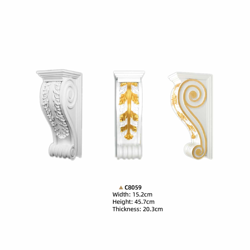 C8059 - EVERWALL Ultra-Light White Polyurethane Foam Corbels for Easy Installation 