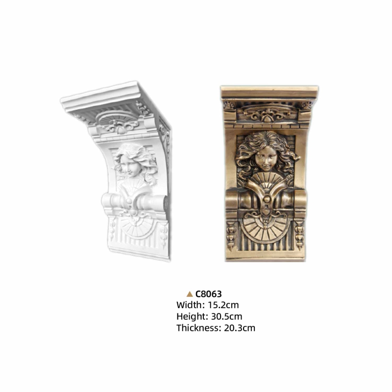 C8063-  EVERWALL Minimalist White Polyurethane Foam  Corbels for Modern Interiors 