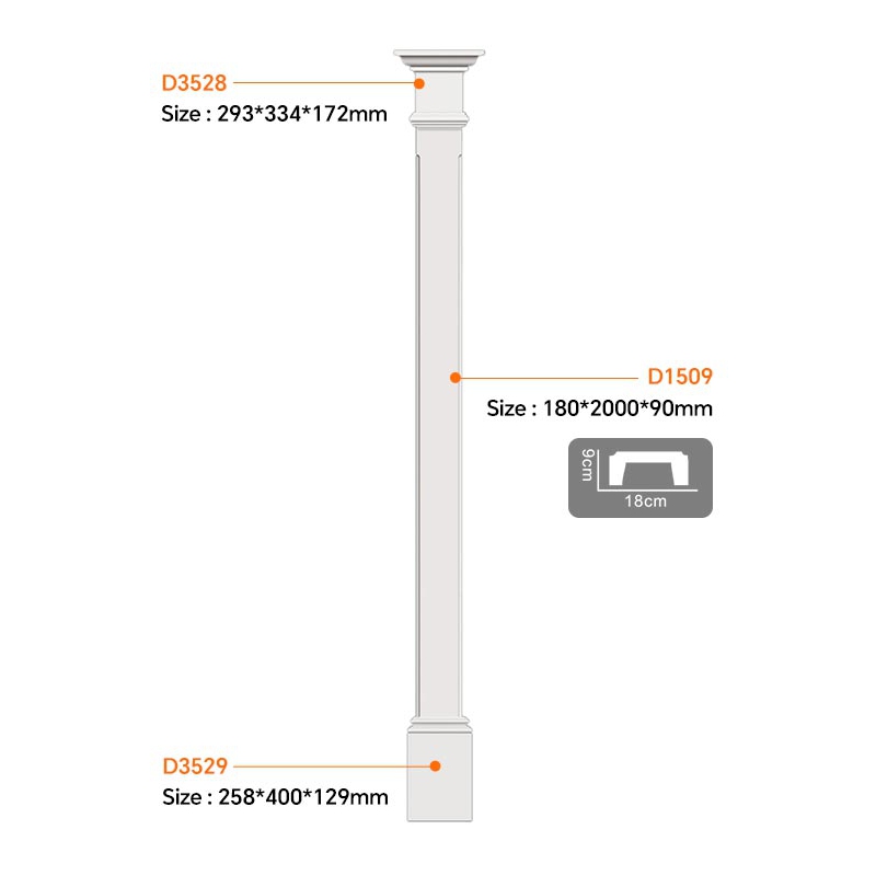 D1509 Polyurethane Roman Pilaster  EVERWALL